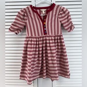 Matilda Jane size 8 Burgundy and White Striped Kids Dress